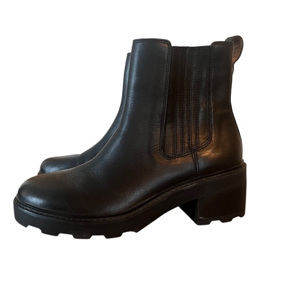 Madewell Womens The Gwenda Platform Black Leather Ankle Boots Size 10 Casual - Picture 1 of 9